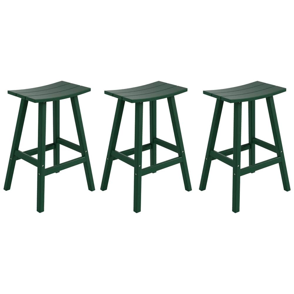 Laguna Hdpe All Weather Outdoor Patio 29" Saddle Seat Bar Stool (Set Of 3)