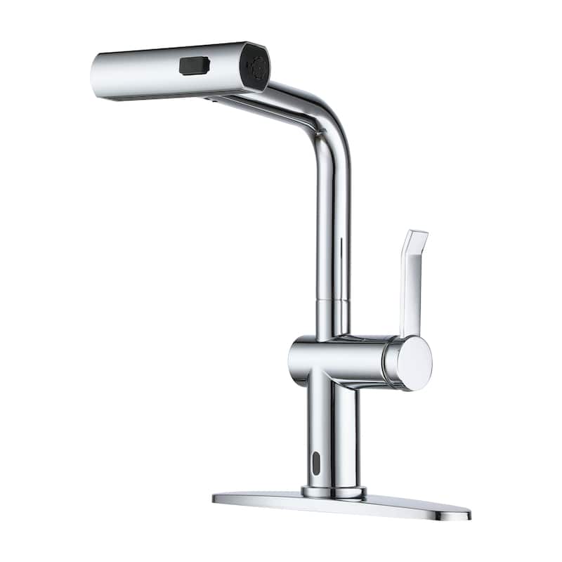 Single Handle Pull Down Sprayer Kitchen Faucet with 3 Functions Spray - Chrome