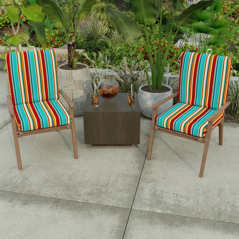 21" x 44" Outdoor Chair Cushion with Ties and Loop - 44'' L x 21'' W x 3.5'' H