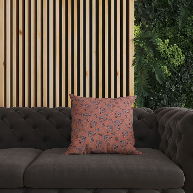Copper And red Rose Dreams Indoor/Outdoor Throw Pillow Zipper