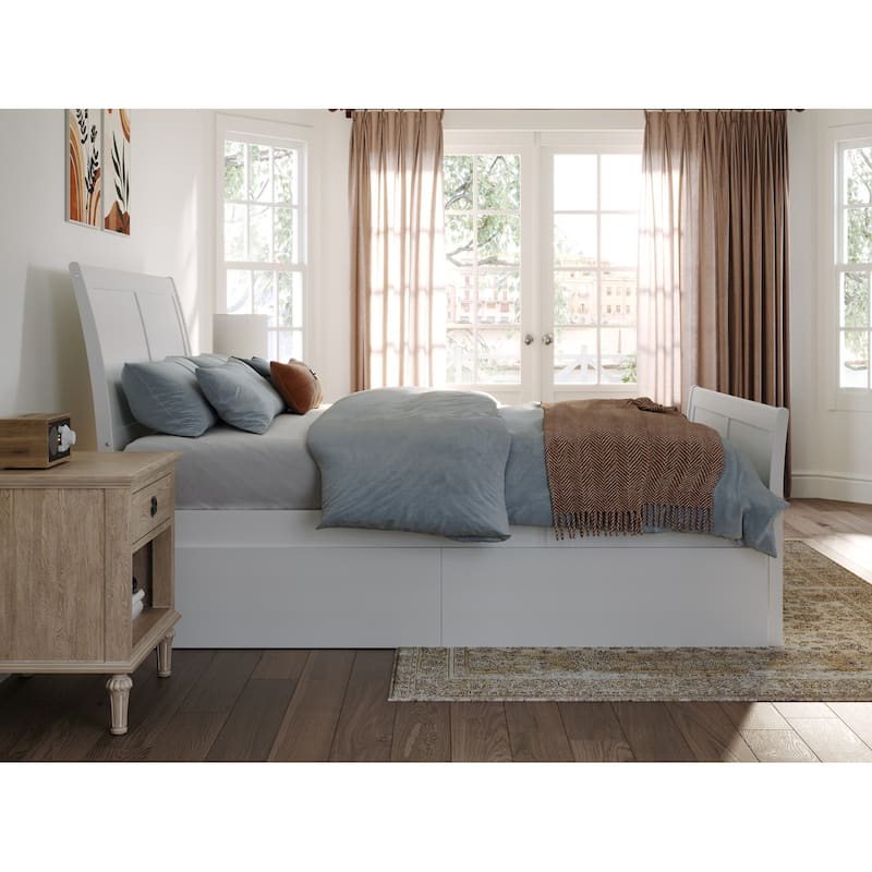 AFI Portland Platform Bed with Matching Footboard & Storage Drawers