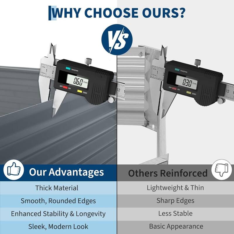 8x4x2 ft Galvanized Raised Garden Bed, Steel Planter Boxes with Zippered Cover Doors