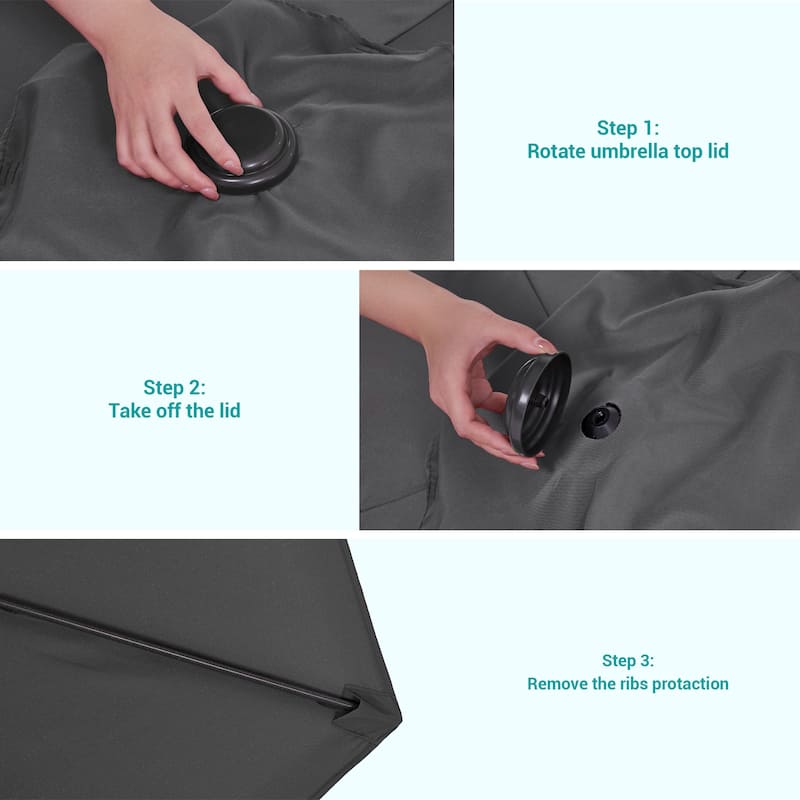 Bonosuki 7.5-foot Waterproof Sunshade Canopy Patio Umbrella