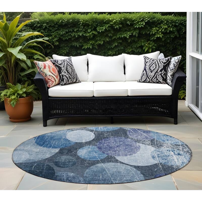 Balo Unique Abstract Weather Resistant Timeless Fusion Runner Outdoor Rug - 8' X 8' - Multi