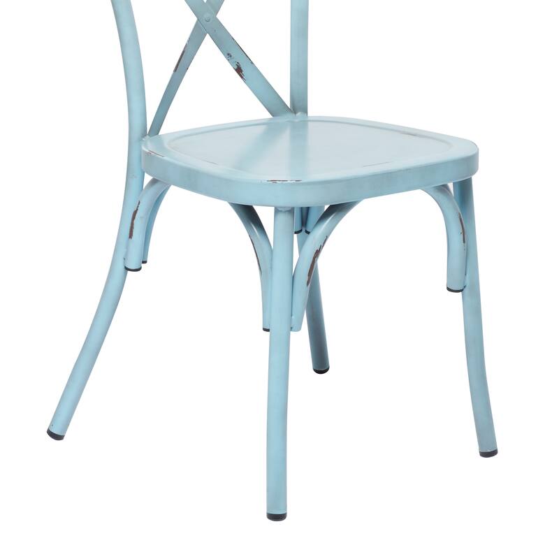 Iron Farmhouse Outdoor Dining Chair (Set of 2) - 22 x 19 x 35