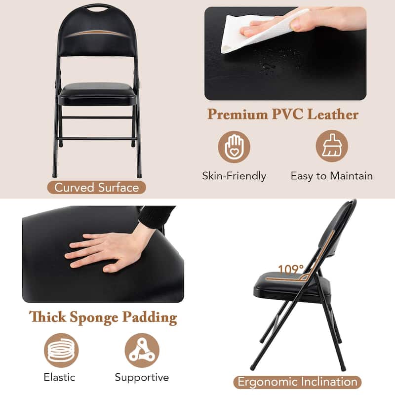 2/4/8/10/12 PCS Folding Chair Party Chairs Padded Events Chairs