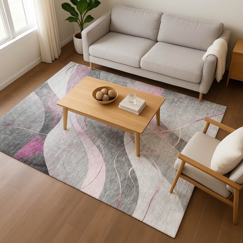 Premium Washable Super Soft Modern Waves Mayfield Rug
