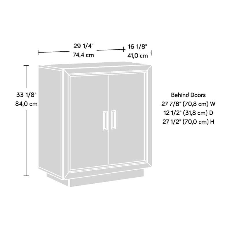 Wood Storage Cabinet with Functional Design, Medium Gray - 29.29"W x 16.14"D x 33.07"H