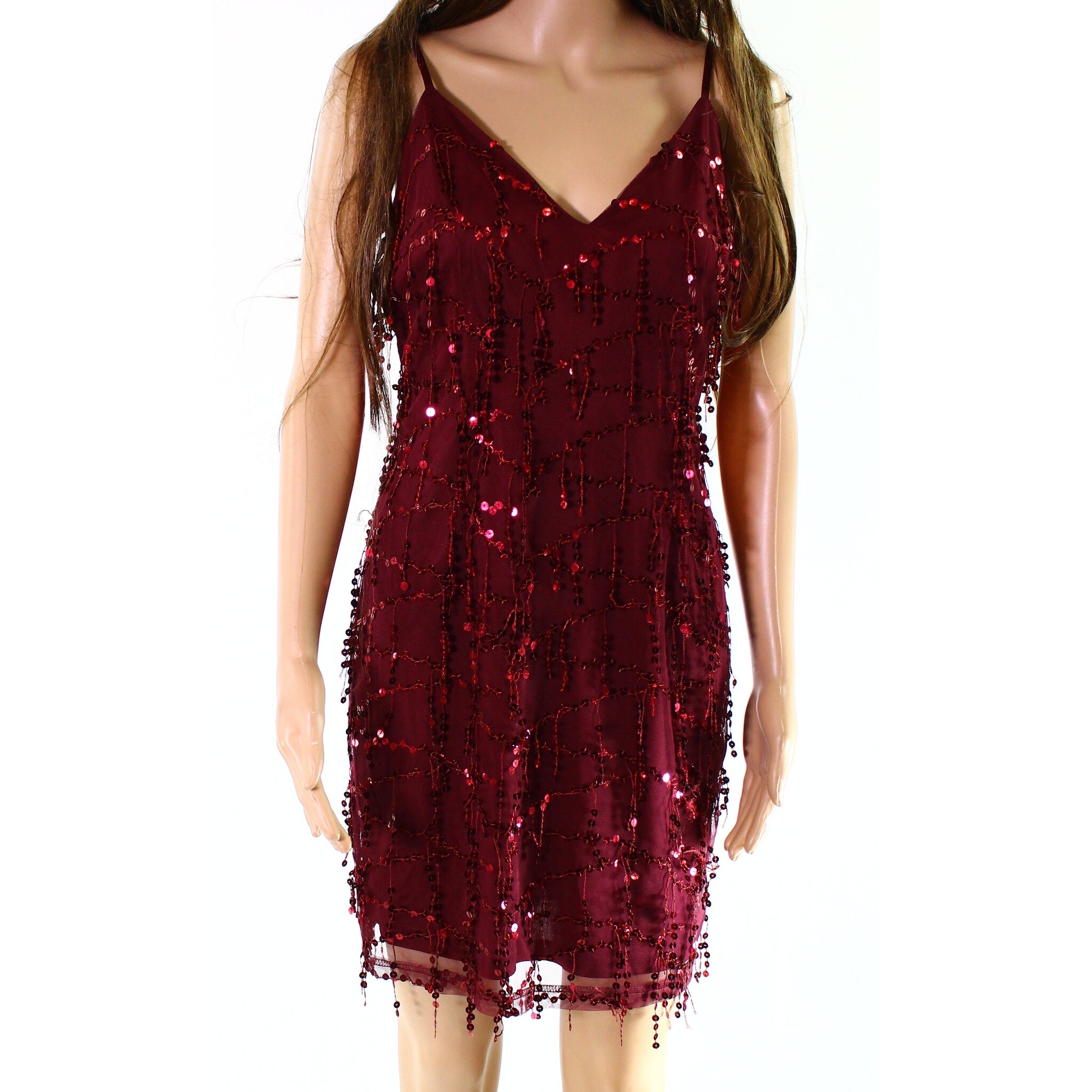 Shop Minuet Women S Large Sequin Trim V Neck Sheath Dress Free Shipping On Orders Over 45 Overstock Com 27053291