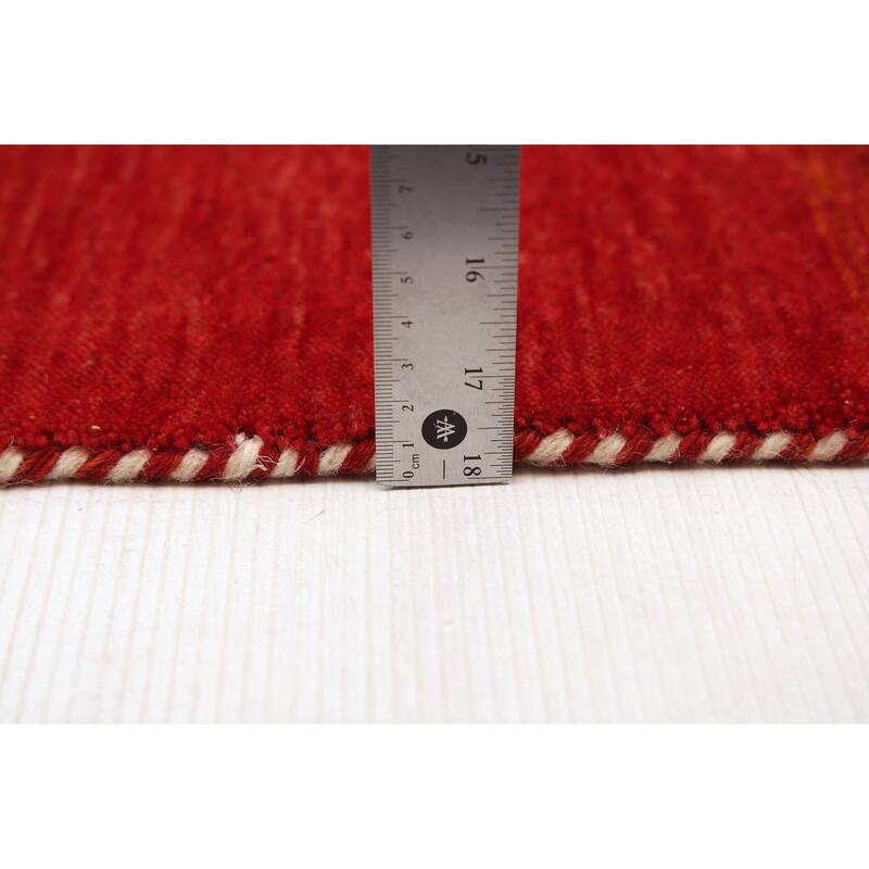 ECARPETGALLERY Hand Loomed Kashkuli Gabbeh Light Red Wool Rug - 5'7 x 8'0