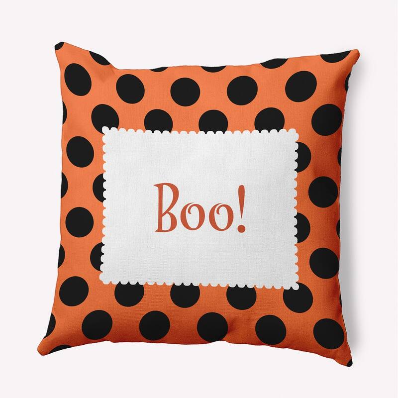 Halloween Boo Dots Accent Pillow - Traditional Orange - 26" x 26"