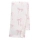 preview thumbnail 1 of 5, Lambs & Ivy Coquette Floral Pink Bows Aesthetic Warm Fleece Baby Blanket
