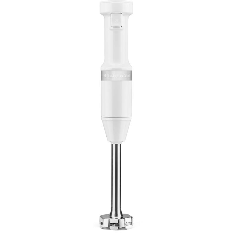 KitchenAid Corded Variable-Speed Immersion Blender in White with Blending Jar - White