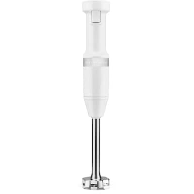 KitchenAid Corded Variable-Speed Immersion Blender in White with Blending Jar