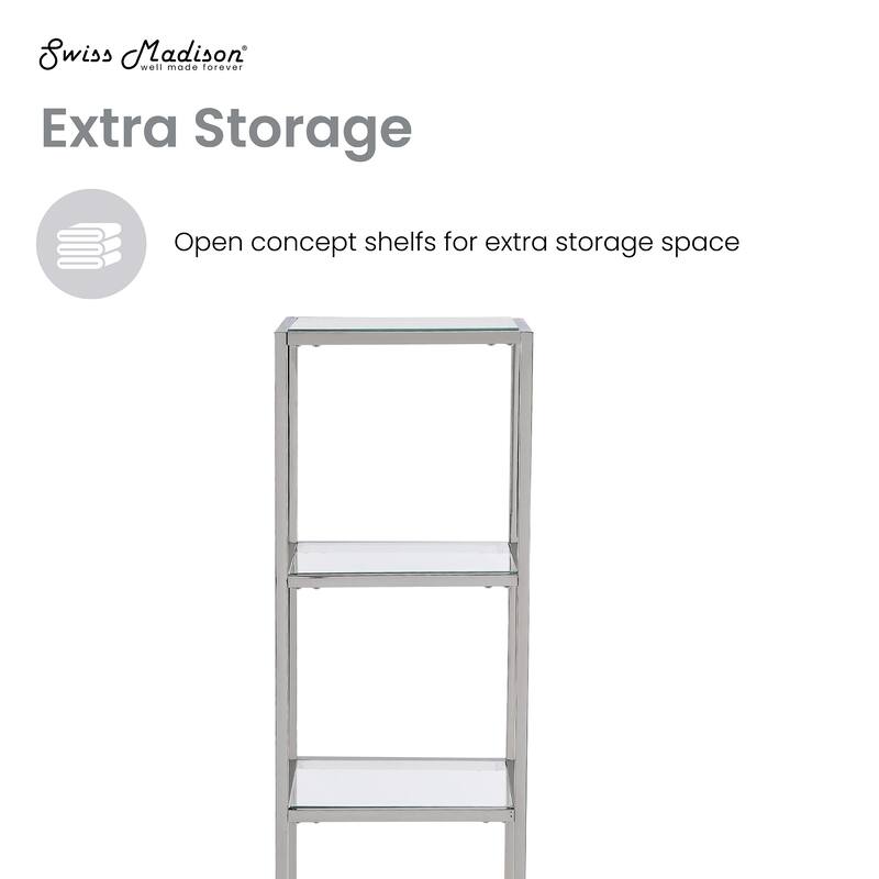 Pierre 16"X65"X14" Freestanding Linen Cabinet In Chrome