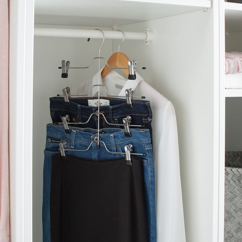Organize It All Chrome 4 Tier Skirt and Slack Hanger