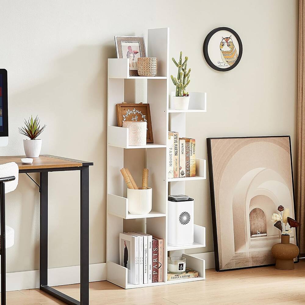 Shelf Storage Bookshelf,Wooden Book Display Shelves,White Bed Bath
