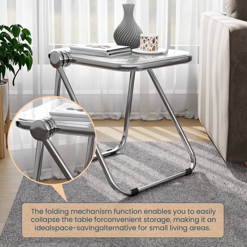LeisureMod Lawrence Rectangular Folding Table with Aluminum Frame - 16.73