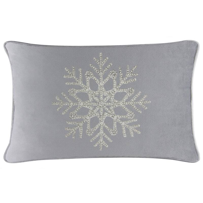 Sparkles Home Rhinestone Snowflake Pillow - Pewter - 14 x 14
