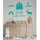 preview thumbnail 10 of 8, Little Man Cave Wall Decal Nursery Decor. 21 tall x 35 wide inches - Teal
