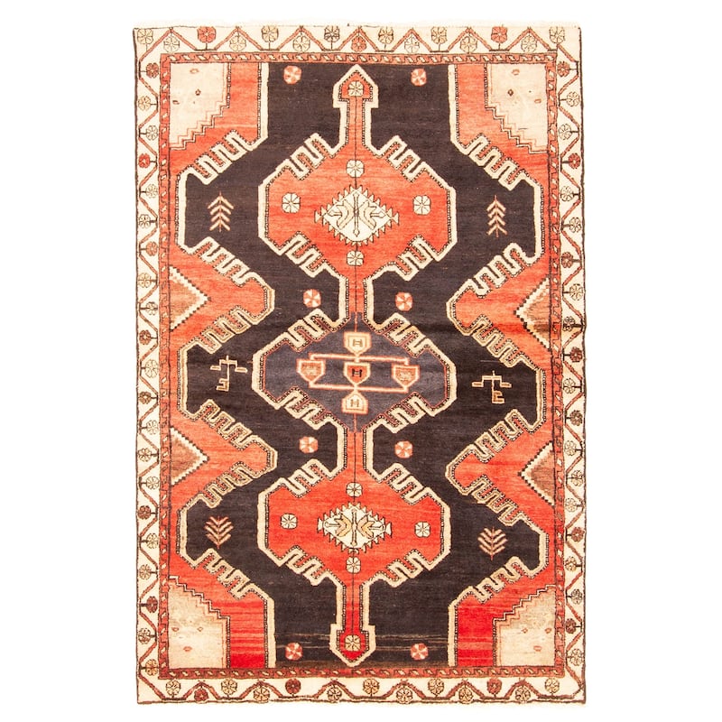 ECARPETGALLERY Hand-knotted Konya Anatolian Black Wool Rug - 4'1 x 6'3