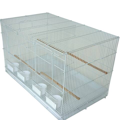 Yml 1/2" Bar Spacing Small Breeding Cages With Divider, White