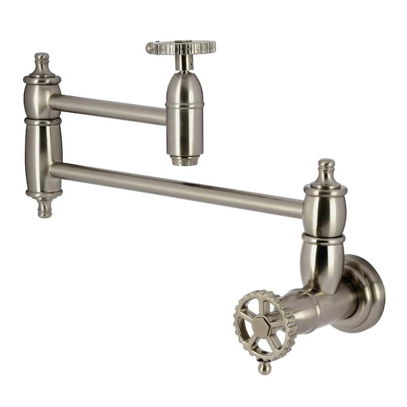 Kingston Brass KS310.CG Fuller 3.8 GPM Wall Mounted Single Hole Pot - Brushed Nickel