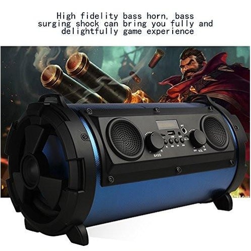 Portable Wireless Bluetooth Speaker Boombox Bass Stereo Cylinder SD FM Subwoofer