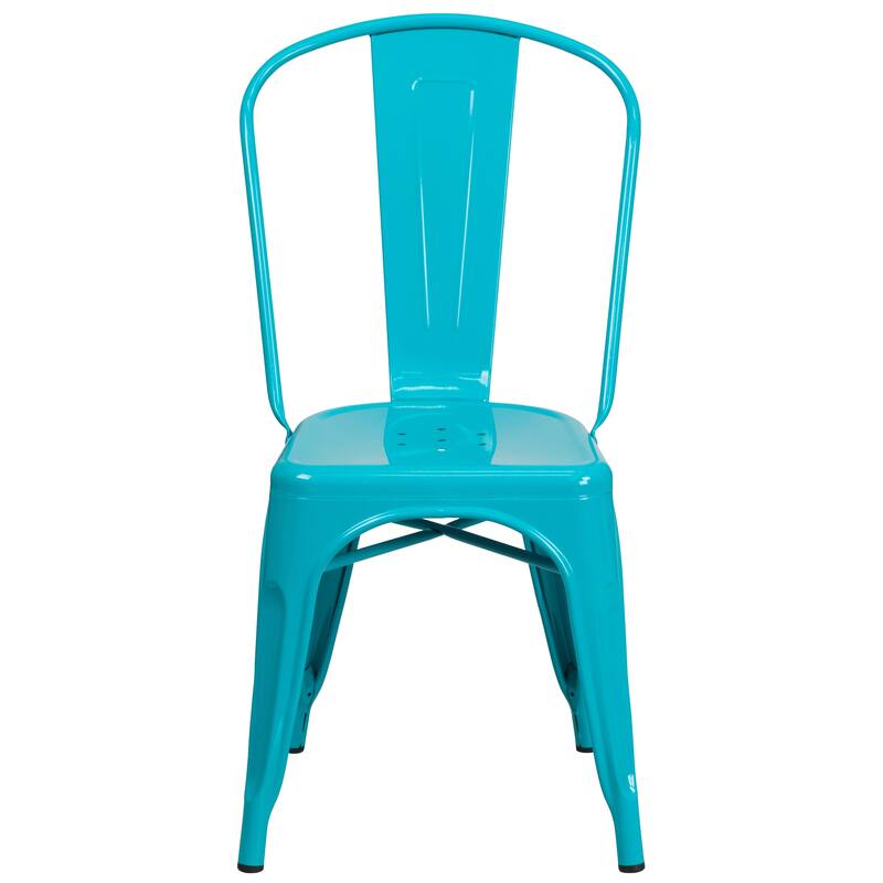 Metal Indoor/ Outdoor Stackable Chair - 20"D x 17.5"W x 33.5"H