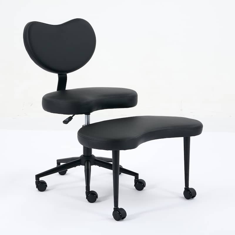 Meditation Chair Plus,Cross Chair with Wheels,ADHD Chair,Criss Cross Desk Chair with Lumbar Support and Stool,Flexible Design