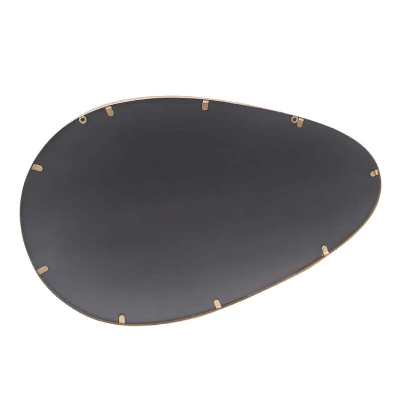 Modern Teardrop Wall Mirror with Metal Framed, 32.25" W x 19.75" H
