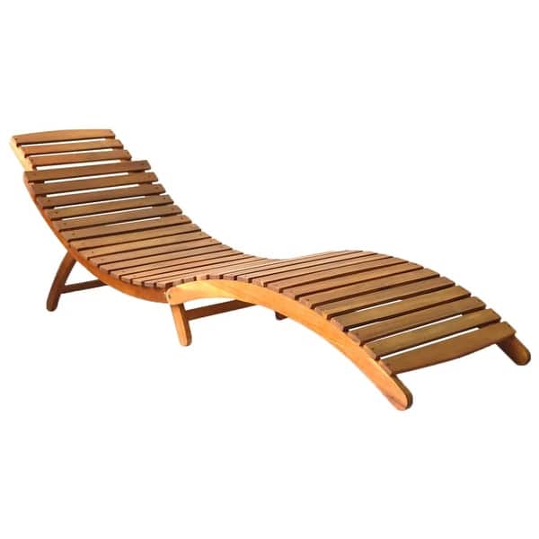 slide 2 of 3, vidaXL Sun Lounger Solid Acacia Wood Brown