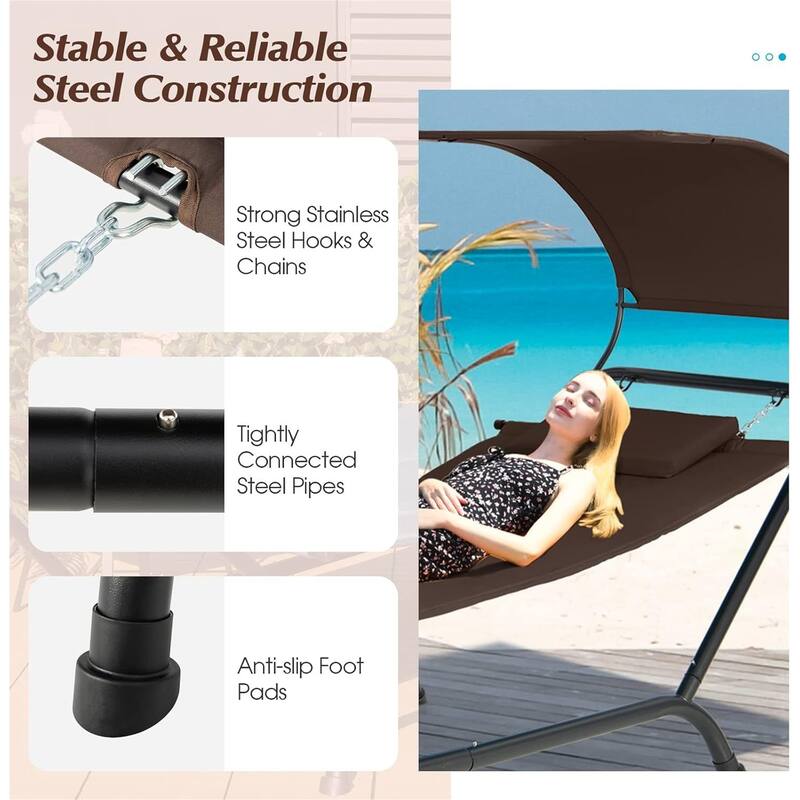 Patio Hanging Chaise Lounge Chair