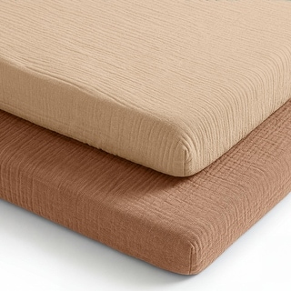 Muslin Bassinet Sheet, 2-Pack 100% Soft Cotton by Comfy Cubs