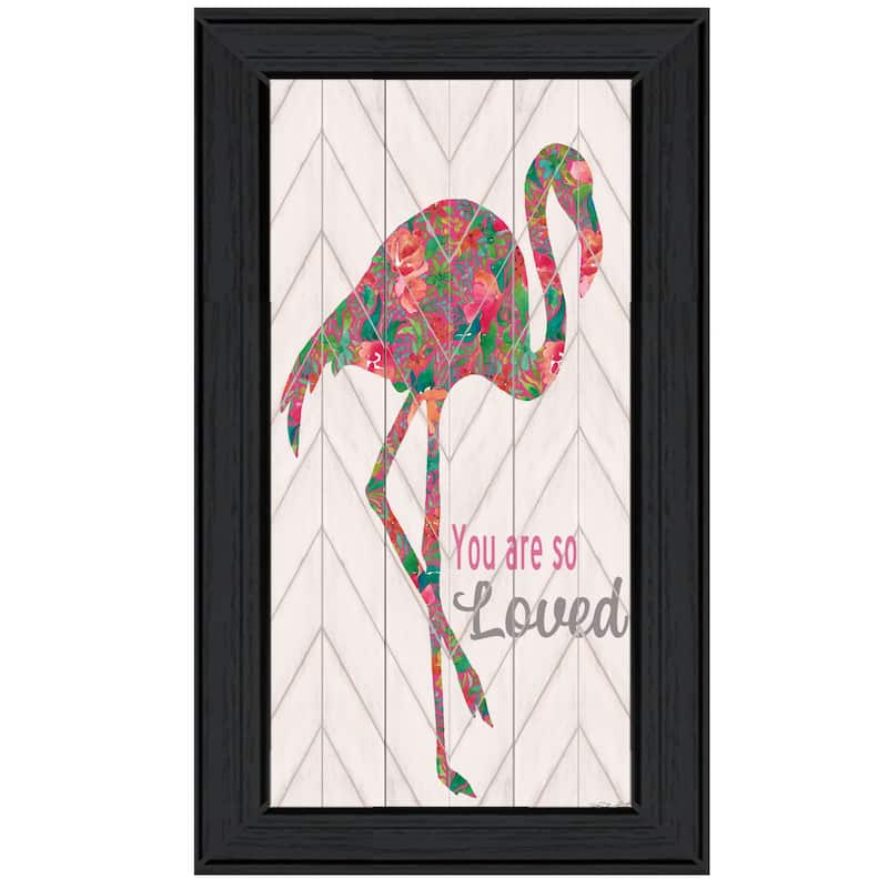 TrendyDecor4U "You are so loved- Flamingo" Framed Print Wall Art