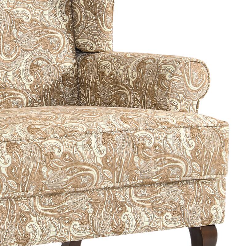 Elegant Living Room Wing Back Arm Chair Upholstered Accent Chair