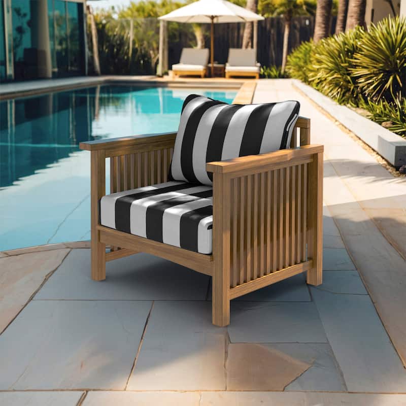 California Umbrella Outdoor Deep Seat Cushion Set, 24" x 48", 5.5" Thick Seat, Solstice Olefin Fabric
