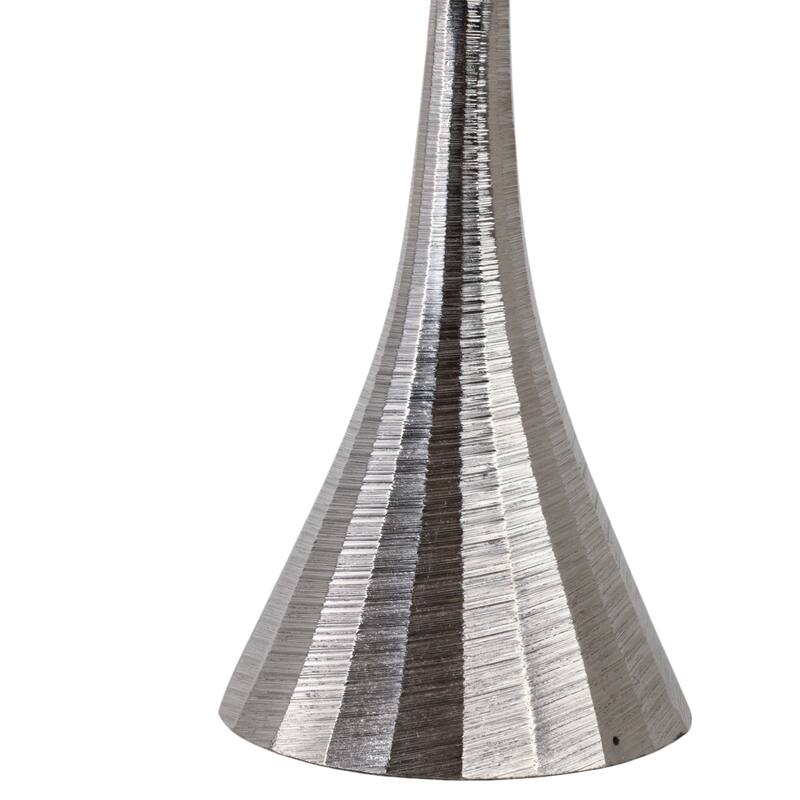 Glam Metal and Wood Taper Candle Holder Sculptural Silhouette MDF Base