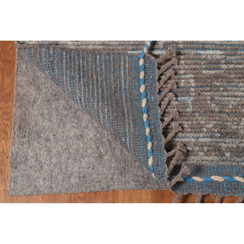 Abstract Moroccan Modern Area Rug Handmade Wool Carpet - 8'9"x 13'0"