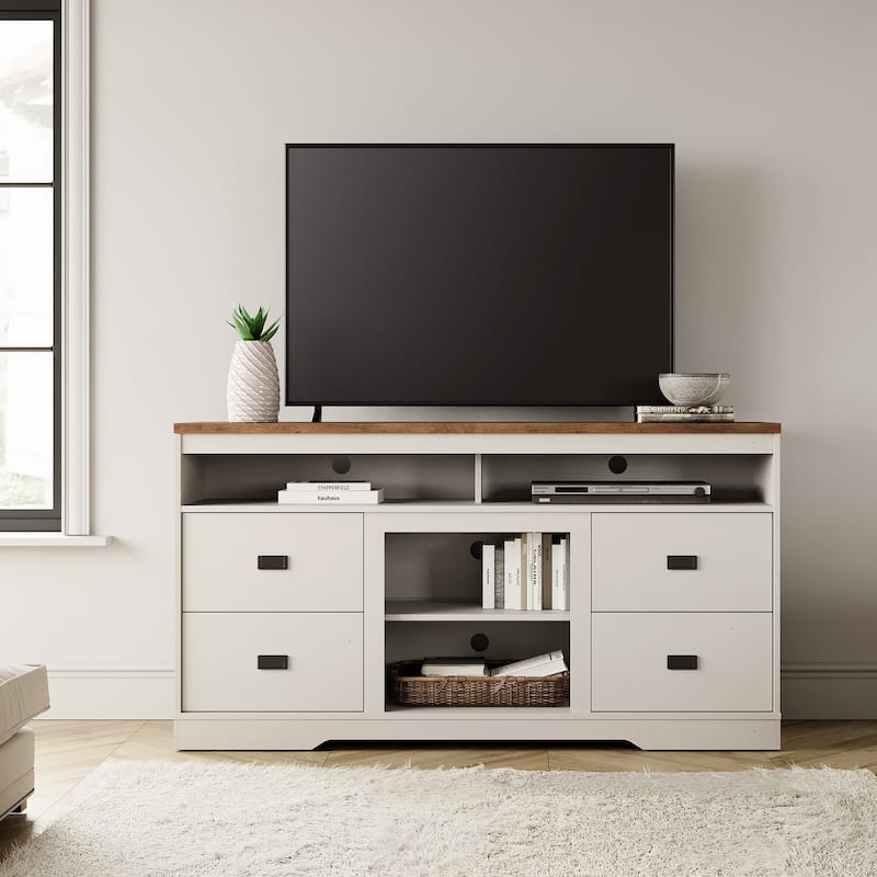 Farmhouse Sideboard Buffet Cabinet with 4 Drawers - 59 INCH