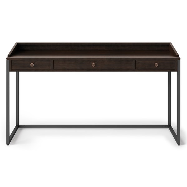 Wyndenhall cecilia solid acacia wood modern shop industrial 60 inch wide writing office desk