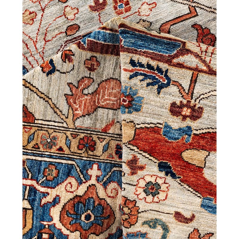 Serapi One-of-a-Kind Hand-Knotted Area Rug - Gray - 9' 0" x 11' 10"