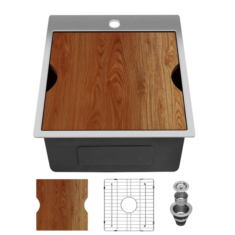 13x15 Inch Drop in Workstation Bar Sink