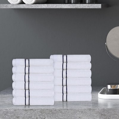 Turkish Cotton Heavyweight Washcloth Set of 12 by Superior