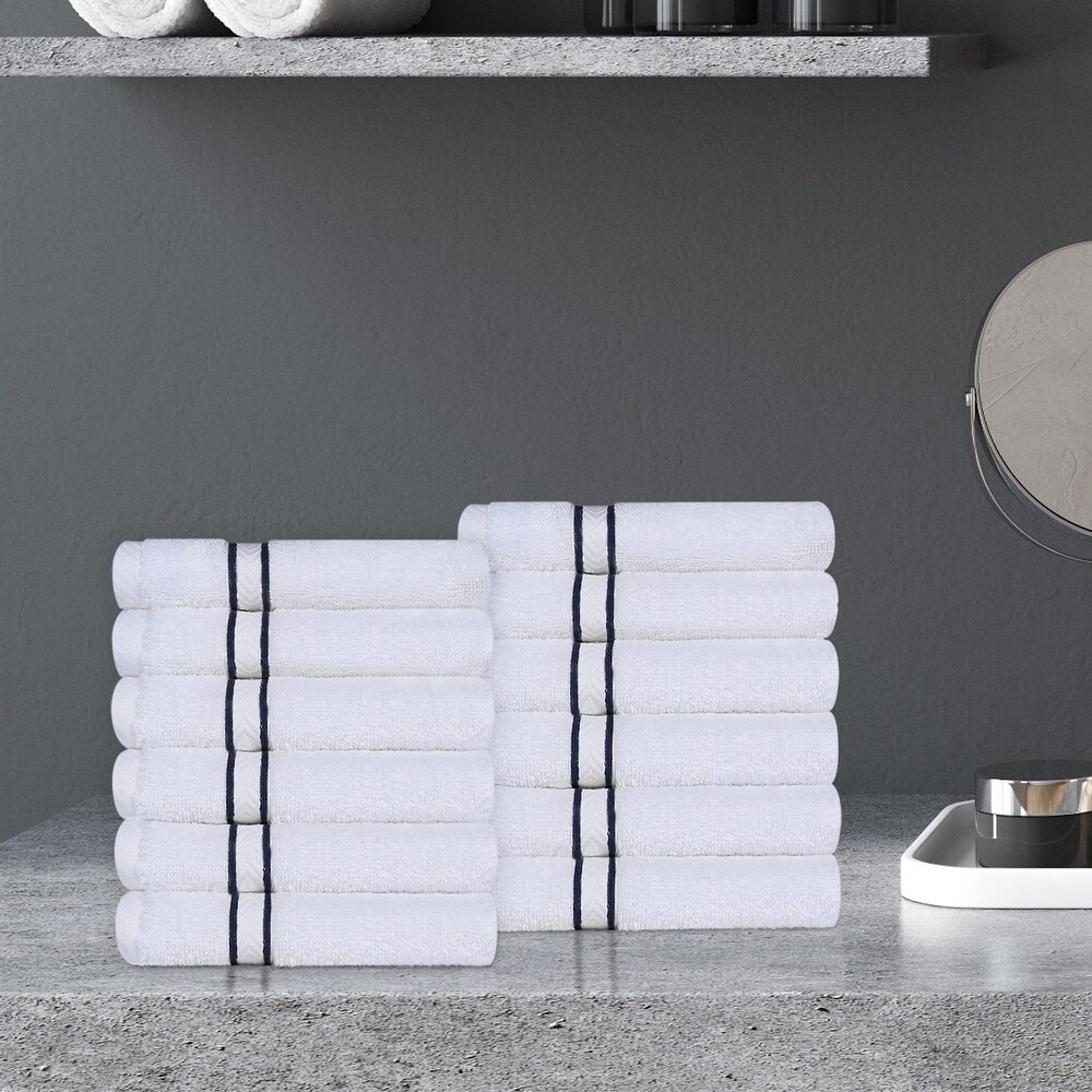 Superior Hotel Collection 12 Piece Face Towel Set, Ultra-Plush Turkish Cotton Towels