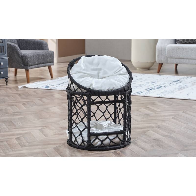 Osena 2 level Catbed with Cushions, Grey - Black