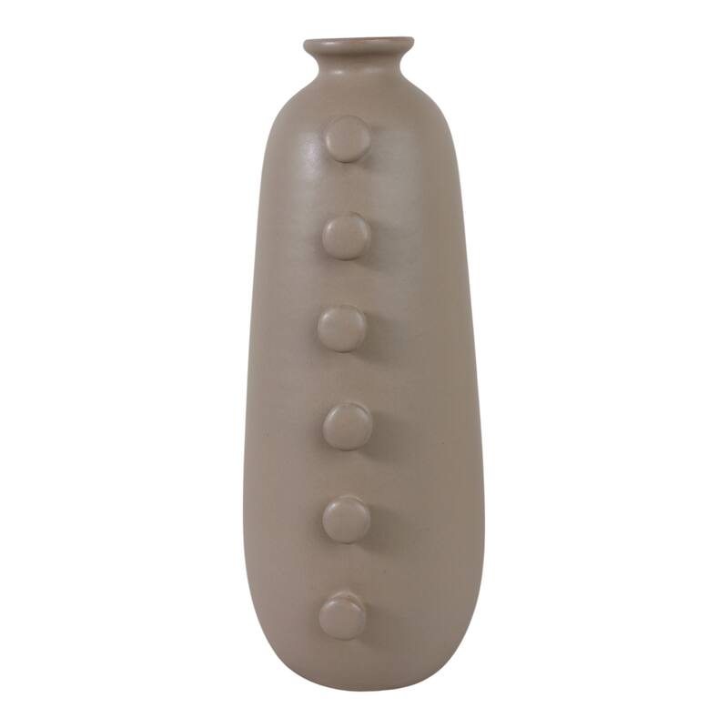 Stoneware Vase Unique Artistic Side Detailing Contemporary Home Decor