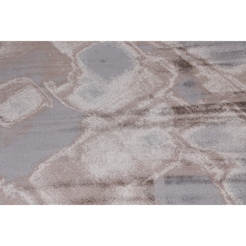 Turkish Abstract Brown Transitional Oriental Rug Contemporary Carpet