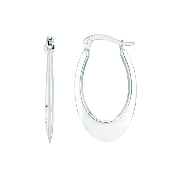 Mcs Jewelry Inc 14 Karat White Gold Oval Hoop Earrings Mcs Jewelry Inc 14 Karat White Gold Oval Hoop Earrings Diameter 26mm
