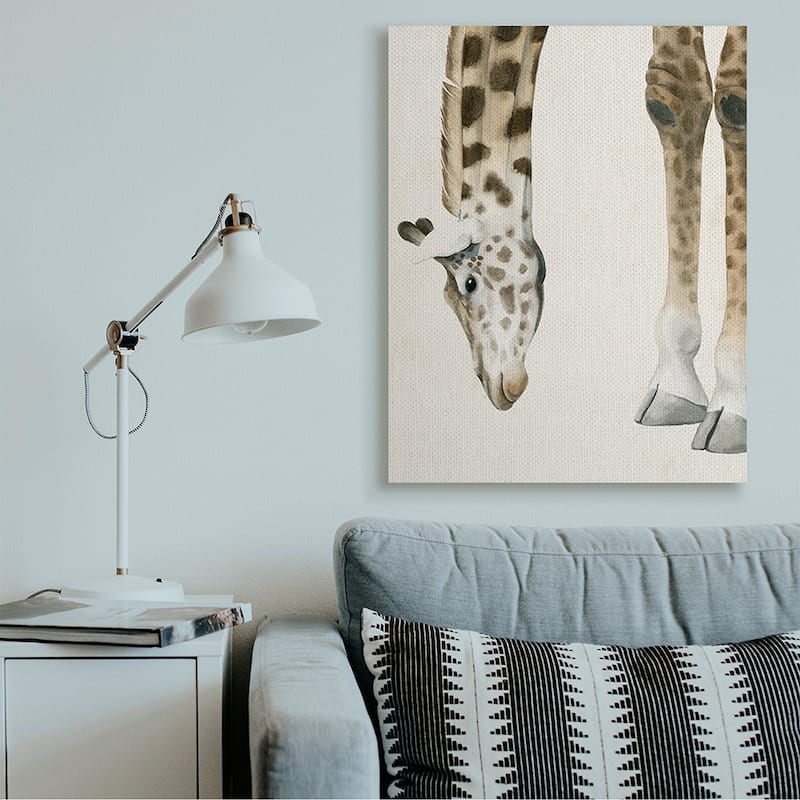 Stupell Giraffe Grazing Safari Animal Hoof Detail Canvas Wall Art